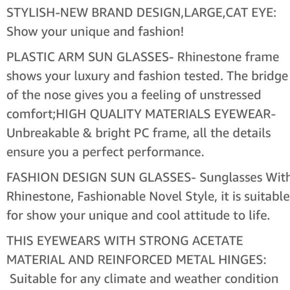 Luxury oversized rhinestone fashion sunglasses - Picture 8 of 10